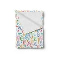 thumbnail image 2 of Alphabet Soft Flannel Fleece Throw Blanket, Letters in Fun Colors Kids Scribble Style ABC Hearts Comics Art, Cozy Plush for Indoor and Outdoor Use, 50" x 70", Multicolor, by Ambesonne, 2 of 5