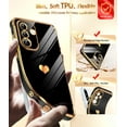 thumbnail image 3 of LeYi for Galaxy A36-5G Case: with Tempered Glass Screen Protector [2 Pcs]+ Full Camera Lens Protection,Love Heart Plating Cute Luxury Shockproof Case for Samsung A36 5G, Cute Present for Mom, Black, 3 of 7