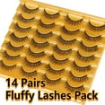 thumbnail image 5 of Lashes Natural Look Wispy Fasle Eyelashes 12mm Short Faux Mink Eyelashes Cat Eye Natural Strip Lashes Pack  16 Pairs, 5 of 13