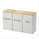 thumbnail image 1 of 3 Piezas de Latas Selladas de Piezas, Estilo y Simple, Tapa de Bambú, Lata de Té de Hierro, Almacenamiento de Refrigerios, Lata Cuadrada en Grano de Café,, 1 of 5