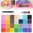 thumbnail image 3 of Colorful DIY Resin Rhinestone Kit for Bedazzling, Resin Jelly Rhinestones for Bedazzling, Multicolor 3mm Flatback Gems for Diamond Art 3Pcs B7000 Jewelry Glue for Bedazzled Nail Art （24000）, 3 of 7