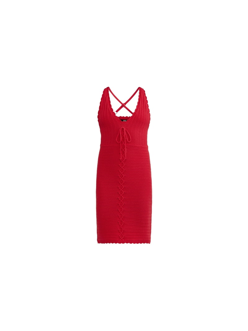 Madden NYC Women's Lace Up Crochet Dress, Sizes XXS-XXL