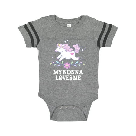 

Inktastic Nonna Loves Me Girl Unicorn Gift Baby Girl Bodysuit