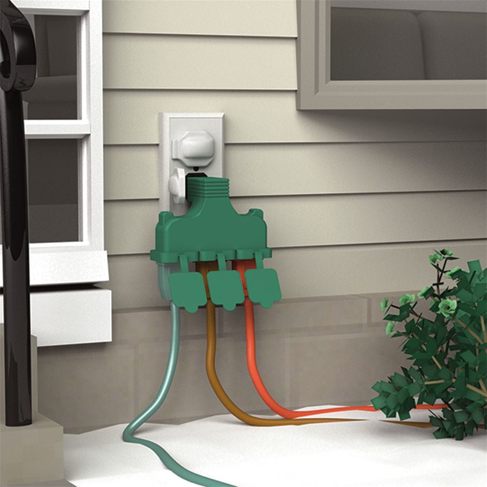 Stanley Adaptateur extérieur robuste à trois prises PlugMax Adaptateur robuste à trois prises avec caches individuels