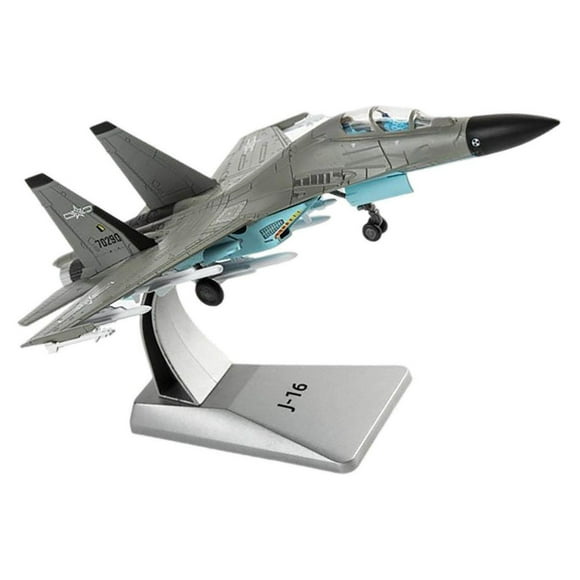 Realistic 1/100 Scale J-16 Fighter Diecast Model Toys Fighter Aircraft Display Airplane with Display Stand