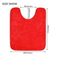thumbnail image 3 of Toilet Rug U-Shaped Bathroom Rugs Non-Slip Soft Plush Machine Washable Contour Bath Mat Red 24x20, 3 of 9