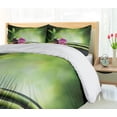 thumbnail image 5 of Ambesonne Spa Themed Duvet Cover Sets, Orchid Leaves and Rocks, 2-King, Apple Green and Fuchsia, 5 of 7