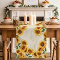 thumbnail image 3 of Vintage Farm Sunflower Leaves Table Runner 90 Inches Long,Kitchen Dining Tablerunners Retro Letter Back Linen Table Runners Dresser Scarves for Home Dinner Wedding Holiday Party Decor, 3 of 9