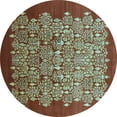 thumbnail image 1 of Ahgly Company Indoor Round Oriental Light Blue Industrial Area Rugs, 7' Round, 1 of 4