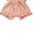 thumbnail image 4 of PENGXIANG Baby Girls Summer Ruffle Romper Fly Sleeve Bow Cotton Jumpsuit, 4 of 6