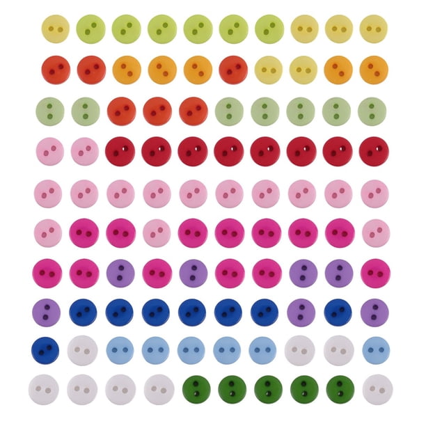 100pzs 8mm Botones de resina forma redonda color mezclado Accesorios costura