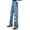Blue, variant on KAUOD Ripped Jeans for Teens Girls Wide Leg Jeans High Waisted Straight Leg Baggy Jeans Kids Y2K Streetwear Denim Pants