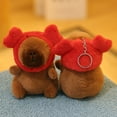 thumbnail image 1 of Capybara Plush Doll Cartoon Keychain Pendant Soft Stuffed Doll Backpack Pendant Car Bag Key Ring Decor Kid Gift Keychain tzw, 1 of 6