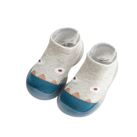 

TAIAOJING Boys Girls Animal Cartoon Socks Shoes Toddler Fleece WarmThe Floor Socks Non Slip Prewalker Shoes For 0-6 Months