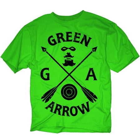 DC Comics Green Arrow Crossed Arrows Mens Green T-Shirt |