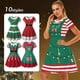 thumbnail image 3 of Vestido de Navidad para mujer, vestidos grandes con estampado de Papá Noel de invierno, vestido de fiesta de Navidad Vintage de los años 50 y 60, bata Rockabilly, 3 of 5