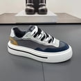 thumbnail image 4 of Men'S Athletic Shoes | Trendy Platform Fashion Sneakers, Lightweight Sporty Footwear | Upper, PVC Sole, Fabric Lining, Lace Closure，Versatile Casual Board Shoes, Comfortable Elevated Streetwear, 4 of 4
