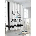 thumbnail image 3 of Christmas Hello Shower Curtain Set ，Waterproof Fabric Shower Curtains Winter Snowflake Black Line Shower Curtains for Bathroom,Bathroom Decor 54x"78", 3 of 6