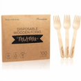 thumbnail image 2 of Mr. and Mrs. Disposable Wedding Forks – Rustic, Compostable Alternative to Plastic Forks for Wedding Receptions, Engagement Parties, and Rehearsal Dinners (100-Pack), 2 of 4