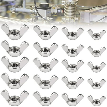 

100PCS Wing Nut Thumb Screw Silver Zinc Wing Wing Nut Fastening Wing Screw DIY Metric Thread Suitable for Industrial Automobile M4 M5 M6 M8 M10 M12