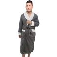 thumbnail image 2 of Terry Cloth Bathrobe Towel with Shawl Collar and Side Pockets, Unisex, 2 of 4