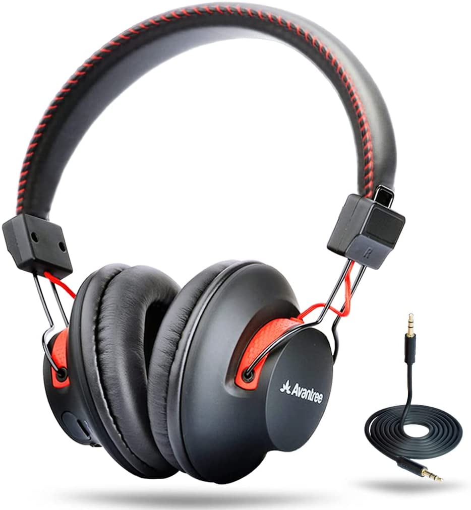 Avantree HF039 Long Coiled Cord Headphones for TV and PC with Volume  Control, 16.4 Feet / 5M Extended Range Cable, 3.5mm AUX Audio, Stereo Sound  Spiral Wired Over Ear Headphones - Walmart.com
