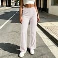 thumbnail image 2 of Yyeselk Women's Striped Knit Flare Leggings Elastic High Waisted Baggy Bell Bottoms Wide Leg Yoga Workout Fall Casual Pants Khaki XXXL, 2 of 7