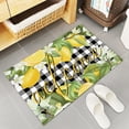 thumbnail image 5 of Summer Lemon Kitchen Mats 2 Piece, Lemon Green Leaves Flower Welcome Kitchen Rugs Set Buffalo Plaid Check Inside Floor Mat for Kitchen/Office/Entryway, 21.5" x 23.6"+21.5" x 47.2", 5 of 6