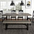 thumbnail image 4 of 6-Piece Farmhouse Dining Set - Gray and Black, 4 of 6
