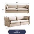 thumbnail image 2 of ZAFLY Living Room Sofa Set, 3 Seater Sofa with Pillows, Upholstered Couch with Adjustable Armrests and Backrest, Modern Linen Minimalist Sleeper Sofas and Couches - Beige, 2 of 9