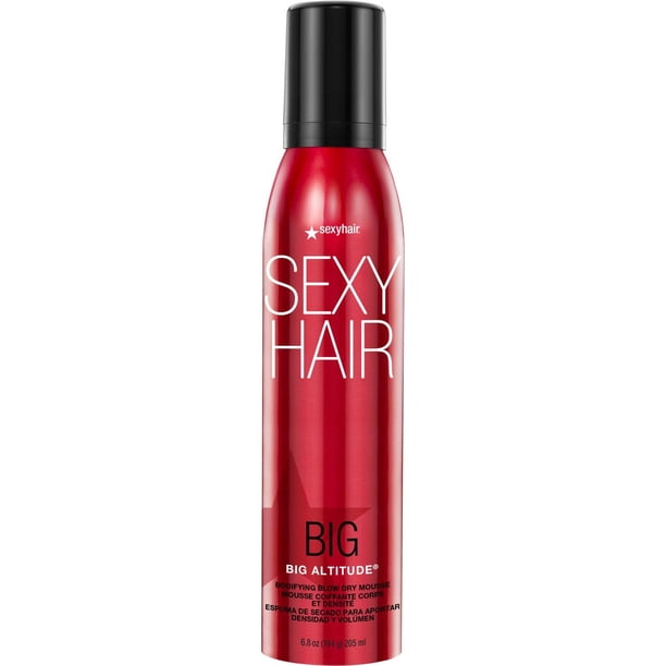 SexyHair Big Altitude Bodifying Blow Dry Mousse, 201 ml | Volumen con fijación | Resistencia a la humedad hasta 72 h | Protección térmica