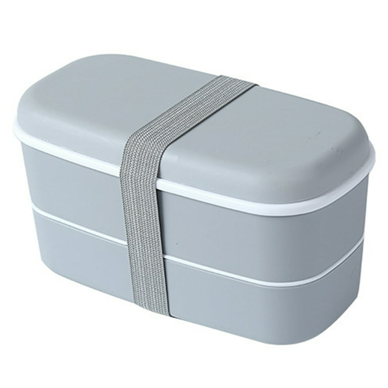 Bento Tek 34 oz Gray Buddha Box Lunch Container - with White Lid - 7 1/2 x  4 3/4 x 2 1/2 - 1 count box