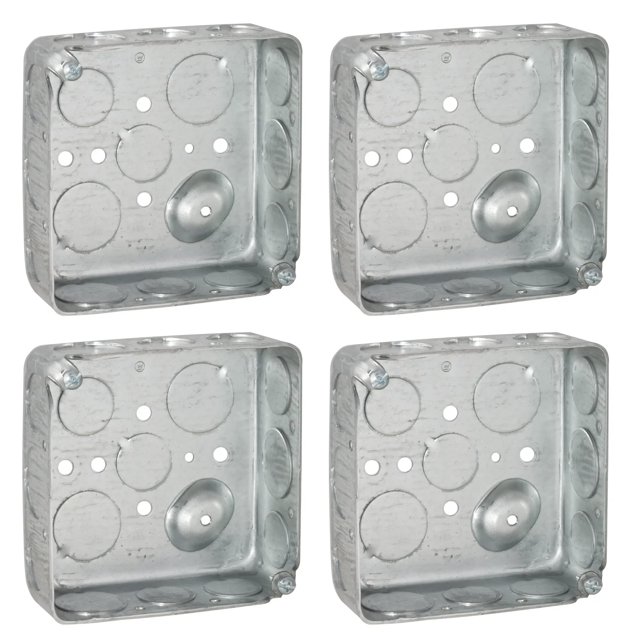 Caja eléctrica Airmont de acero estirado cuadrado de 4 pulgadas, paquete de 4