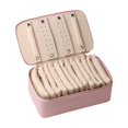 thumbnail image 1 of Estuche de viaje de joyería, regalos de caja de joyeros, anillos de collar, organizador de bolsas de aretes para la boda de cumpleaños hija mujer rosa, 1 of 10