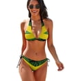 thumbnail image 1 of HPINK-T Jamaica Flag Bikini Swimsuit Set Backless Tummy Control Bikini Beach Female, 1 of 16