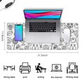 thumbnail image 5 of Long Mouse Pads for Desk,Doodle Sports Icons Pattern Desk Mats on Top Of Desks, Desk Mouse Pad Extra Large with 3mm Non-Slip Base and Stitched Edge for Gaming,Office,Work,Home 31.5"x11.8", 5 of 6