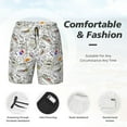 thumbnail image 3 of Zeuib Fastfood 2 Print Swimming Trunks for Men Boys,Swimming Shorts with Compression Liner,Quick-Drying Beach Trousers with Inner Shorts,Men Elastic Surf Shorts with Pockets-Small, 3 of 6