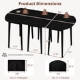 thumbnail image 3 of Costway Ensemble de Table à Manger Extensible avec 2 Tables Demi-Rondes et 1 Table Rectangulaire pour 6 à 8 Personnes Noir, 3 of 10