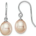 thumbnail image 1 of Sterling Silver Rhodium-Plated 8-9mm Pink Fw Cultured Pearl Drop Earrings Made In Canada qe7678, 1 of 5