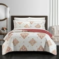 thumbnail image 3 of Palm Spring 9 or 6 Piece Quilt Set Watercolor Floral Pattern Print Bed In A Bag, 3 of 10