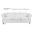 thumbnail image 6 of 3 Seater Polyester Chesterfield Sofa, Button Tufted Couch With Nailhead Trim Rolled Arms for Living Room Office, 6 of 17