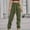 Army Green, variant on HUPOM Goth Pants Pants For Women Carpenter High Waist Rise Long Slim Straight Black 2XL