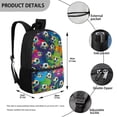 thumbnail image 5 of Binienty Soccer Print Kids Backpack for Ages 6-12, Tie Dye Splatter Style Lightweight School Bookbag with Front Zipper Pocket Mesh Side Holders for Daily Use Hiking Travel, 5 of 6