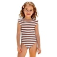 thumbnail image 3 of Abcomgle Toddler Girl Swimsuit 5t Striped One Piece Girls Swimsuit Ruffled Stretchy Swimwear for Girls, 3 of 7