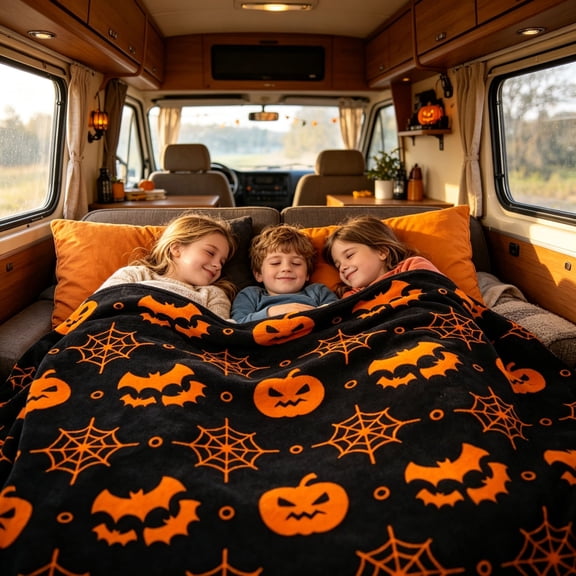 LEFXSMR Halloween Blanket Fleece Fall Throw Blanket for Couch Pumpkin-themed Halloween Decoration for Home Holiday Sofa Bed, 70.86x78.74"