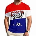 thumbnail image 2 of Soccer Cup 2026 Graphic Tee for Men, Crew Neck Short Sleeve National Team Jersey Shirt - Lightweight Summer Fan Top with Country Flag Print for Match Day & Casual Wear Blue XXXL, 2 of 6