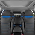 thumbnail image 2 of Motor Trend LuxeFit Blue Faux Leather Car Seat Covers Full Set Matching Front & Rear Bench Seat Cover for Cars Trucks SUV, 2 of 7