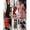 thumbnail image 5 of Ekouaer Women Ribbed Maternity Dress Short Sleeve Solid Pregnancy Dresss V Neck Postpartum Lightweight Dress with Belt, 5 of 6