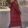 thumbnail image 2 of Niaviben Long Puffer Coat Women's Thickened Down Jacket Womens Puffy Jackets Womens Jacket Down Jacket Winter Coat Women Jackets for Women Red S, 2 of 9