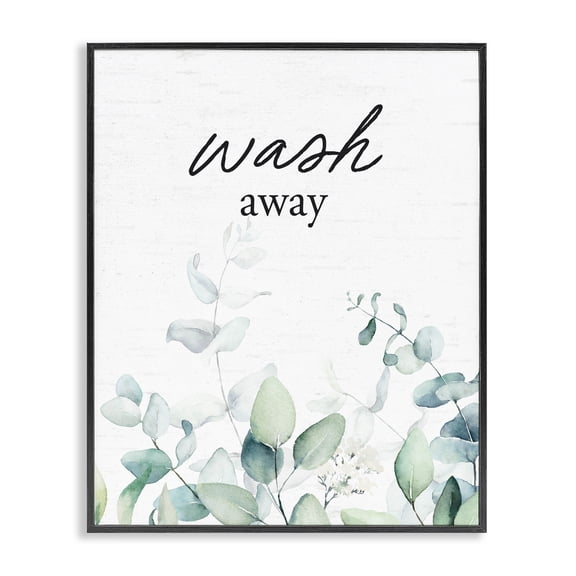 Wash Away Eucalyptus Black Framed Giclee Art, design by Lettered and Lined